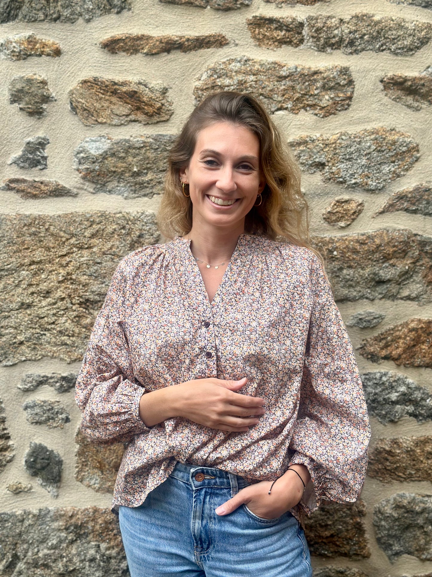 Blouse liberty marron