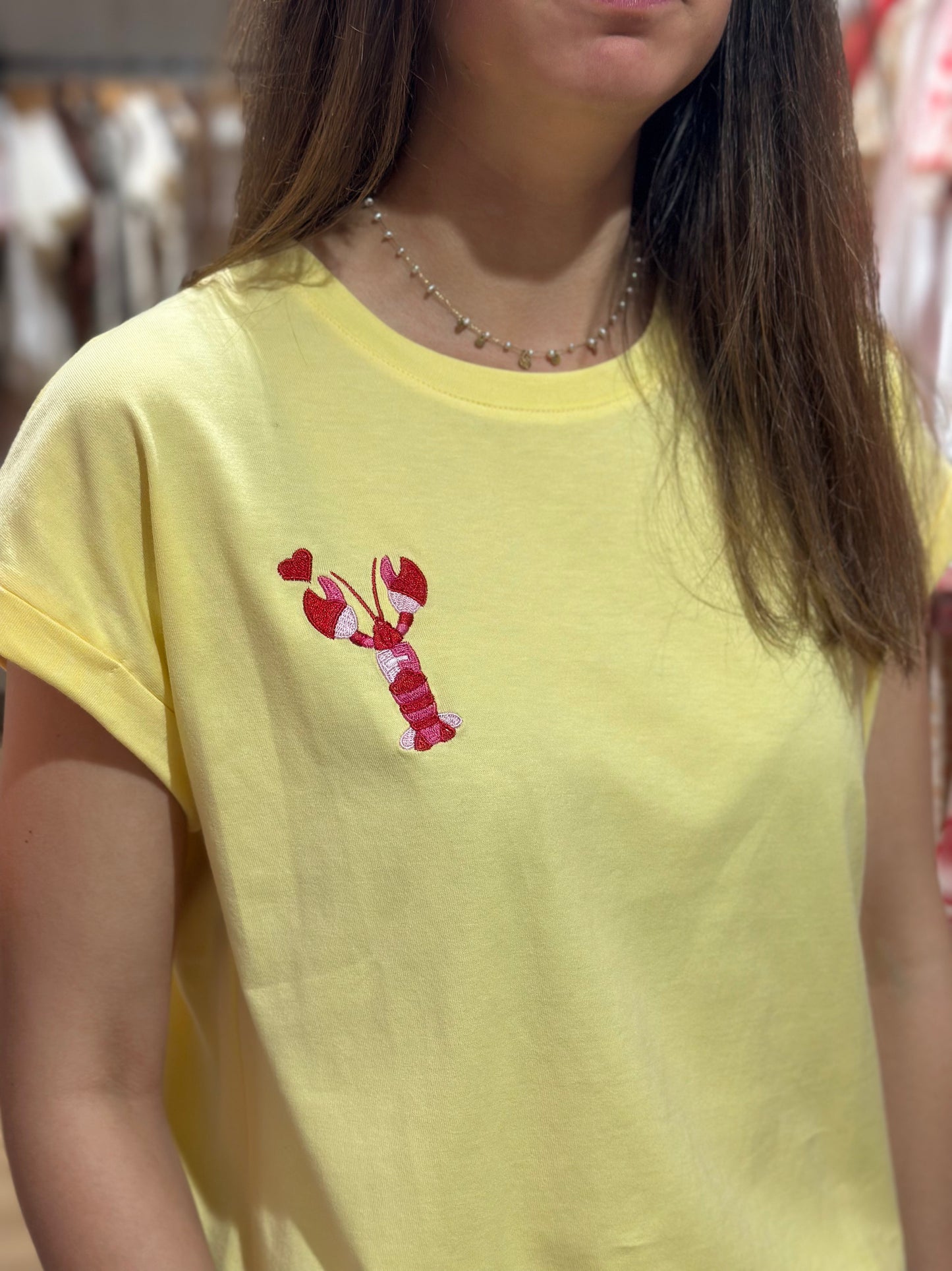 Tee-Shirt jaune homard coeur