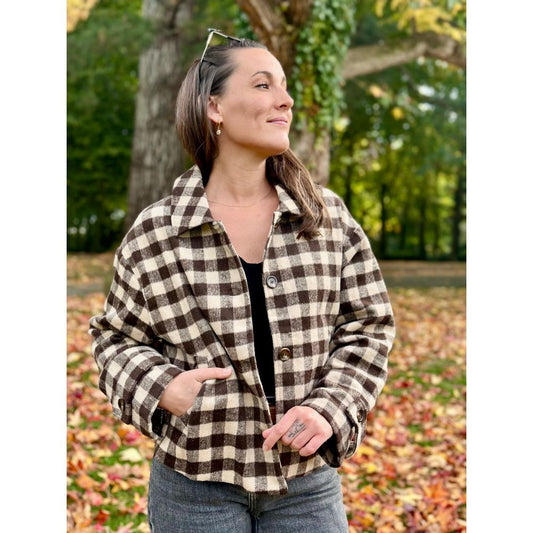 Veste à carreaux lainage