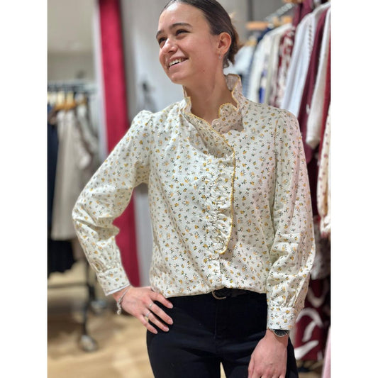 Chemise fleurs jaune