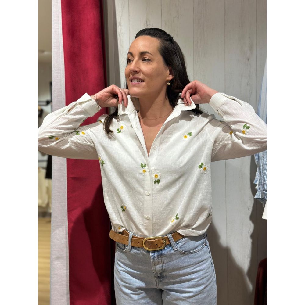 Chemise blanche marguerite
