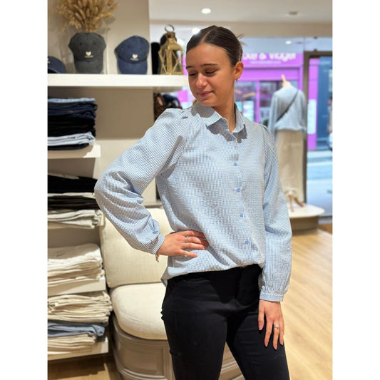 Chemise bleu ciel vichy