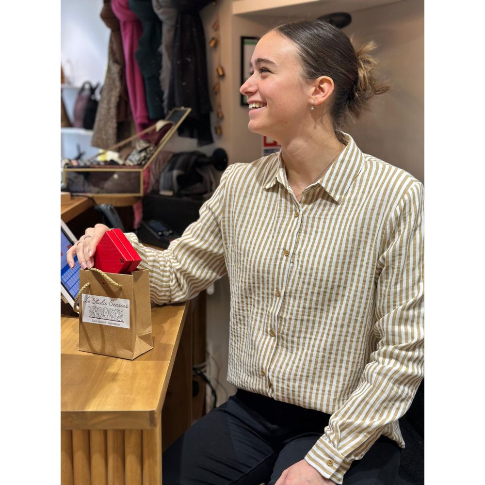 Chemise DG rayures café